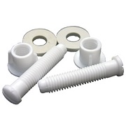 Toilet Seat Hinge Bolts Plastic 7/16 Inch X 2-1/8 Inch Bolts With Nuts And Washers,[2] Each