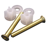 Polished Brass Toilet Seat Bolts With Nuts And Washers For Oak Toilet Seats, [2] Each