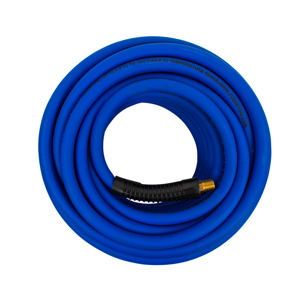 Blue Hybrid Air Hose, 1/4 in ID x 25 ft, 1/4 in MNPT fitting