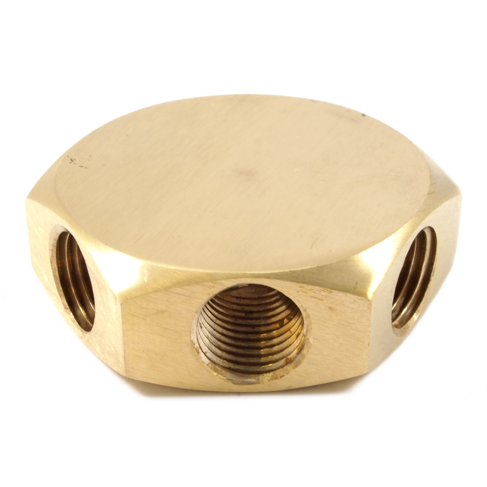Manifold, Brass, 3-in-1, 1/4 in NPT