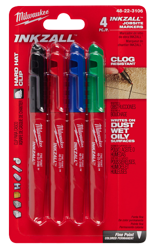 4PK INKZALL� Color Fine Point Marker