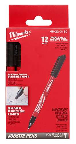 12PK INKZALL� Black Ultra Fine Point Pen