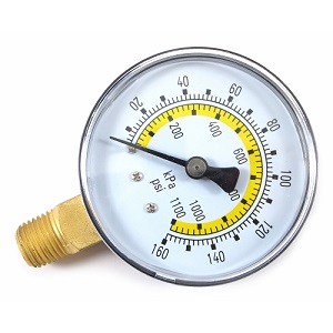 Pressure Gauge, 2-1/4 in with 1/4 in NPT