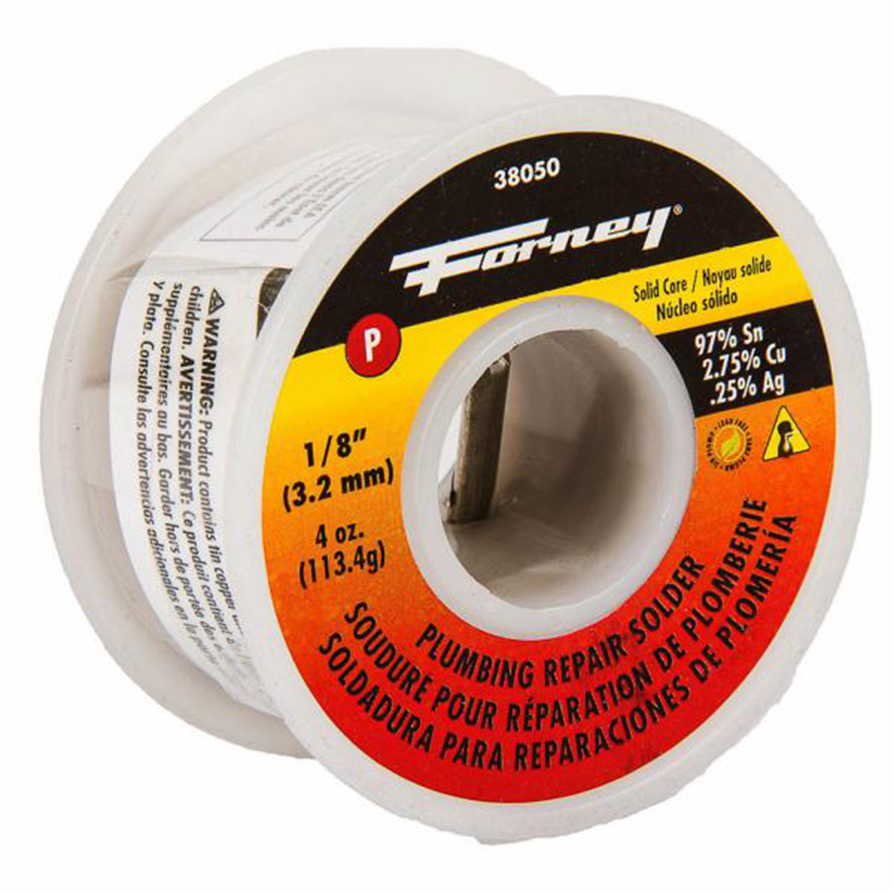 Solder, Lead Free (LF), Plumbing Repair, Solid Core, 1/8 in, 4 Ounce