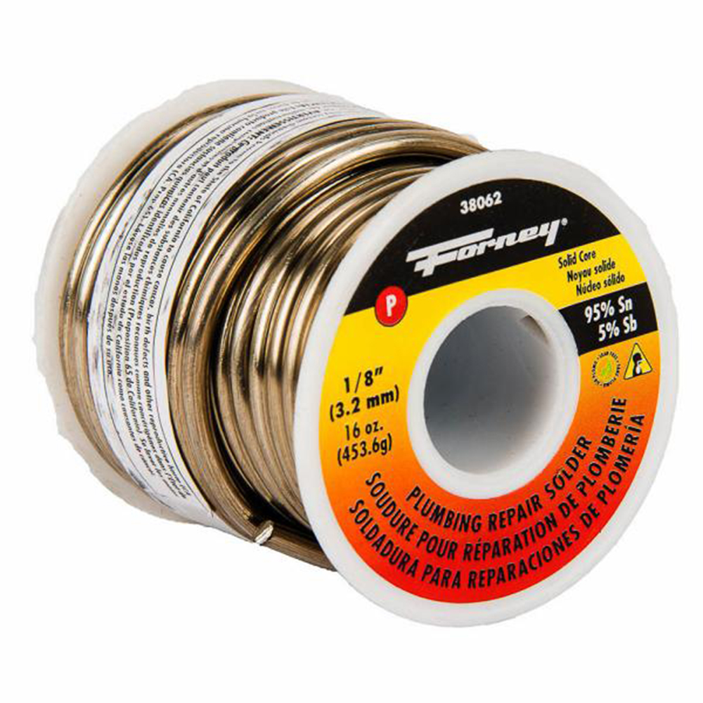 Solder, Lead Free (LF), Plumbing Repair, Solid Core, 1/8 in, 16 Ounce