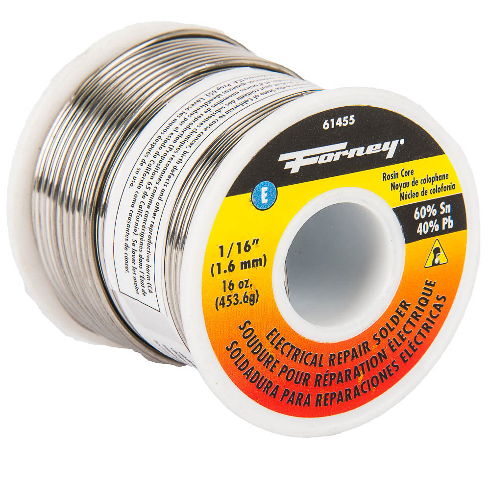 Solder, Electrical Repair, Rosin Core, 1/16 in, 16 Ounce