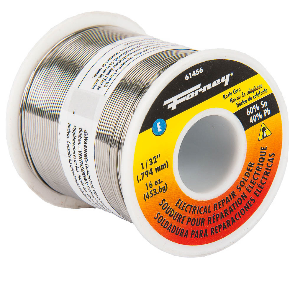 Solder, Electrical Repair, Rosin Core, 1/32 in, 16 Ounce