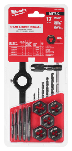 17PC Metric Tap and Die Set with HEX-LOK� 2-in-1 Handle