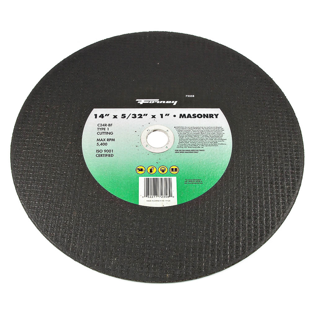 Cutting Wheel, Masonry/Asphalt, Type 1, 14 in x 5/32 in x 1 in