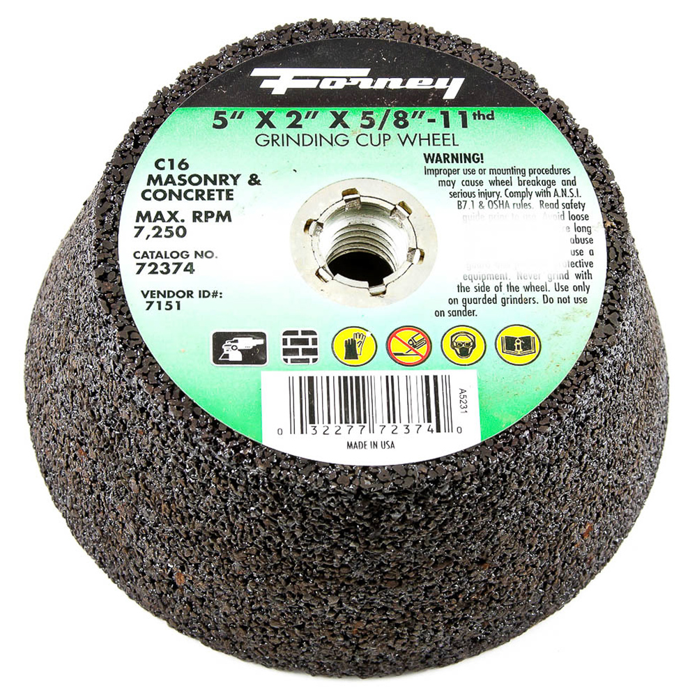Cup Wheel, Masonry/Concrete, 5 in x 5/8 in-11