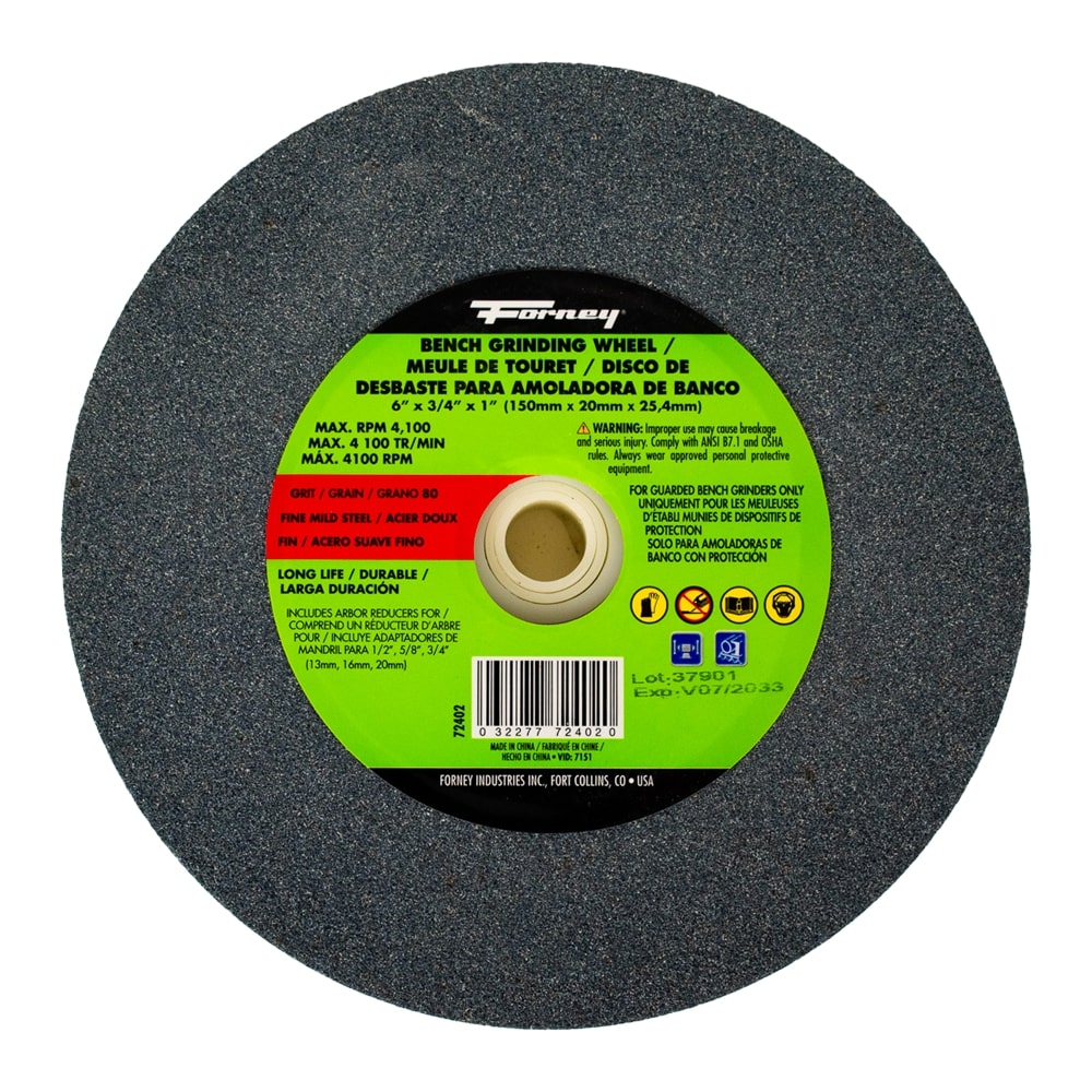 Bench Grinding Wheel, 6 in x 3/4 in x 1 in