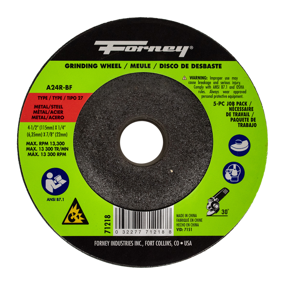5-Pack of Forney 71877 (4-1/2 in Metal Grinding Wheel)