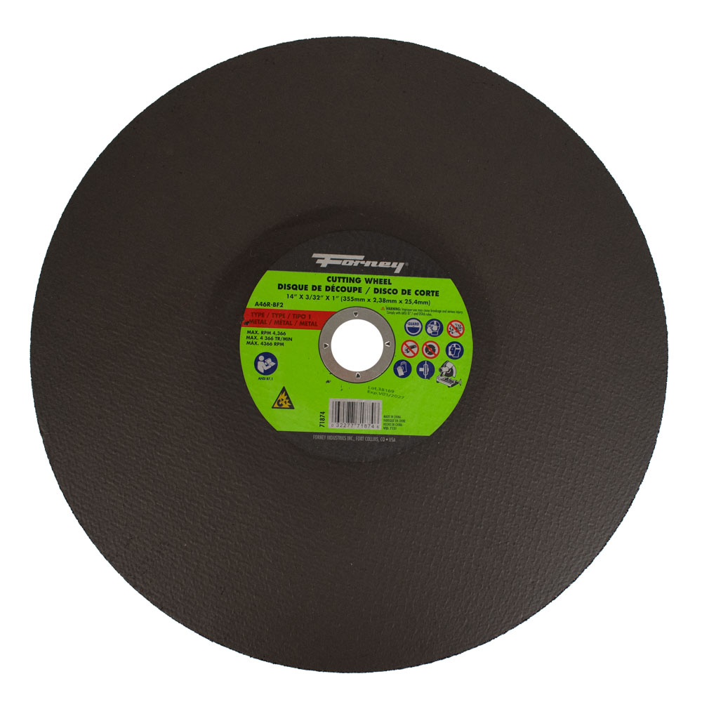 Cutting Wheel, Metal, Type 1 in Stud Master in, 14 in x 3/32 in x 1 in