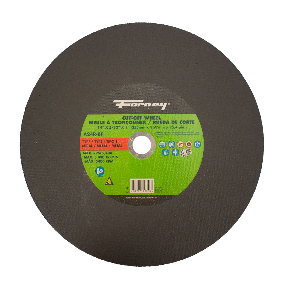 Cutting Wheel, Metal, Type 1 (Flat), 14 in x 5/32 in x 1 in