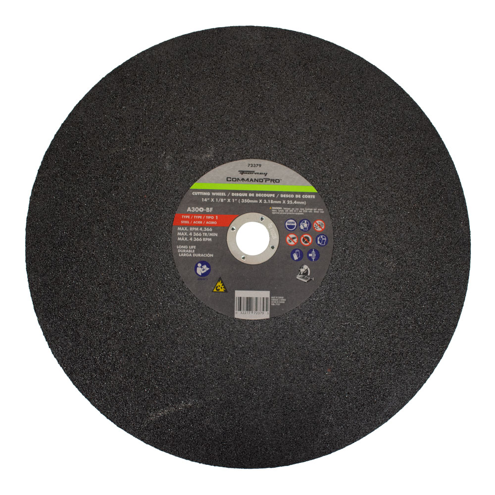 Cutting Wheel, Metal, Type 1, 14 in x 1/8 in x 1 in