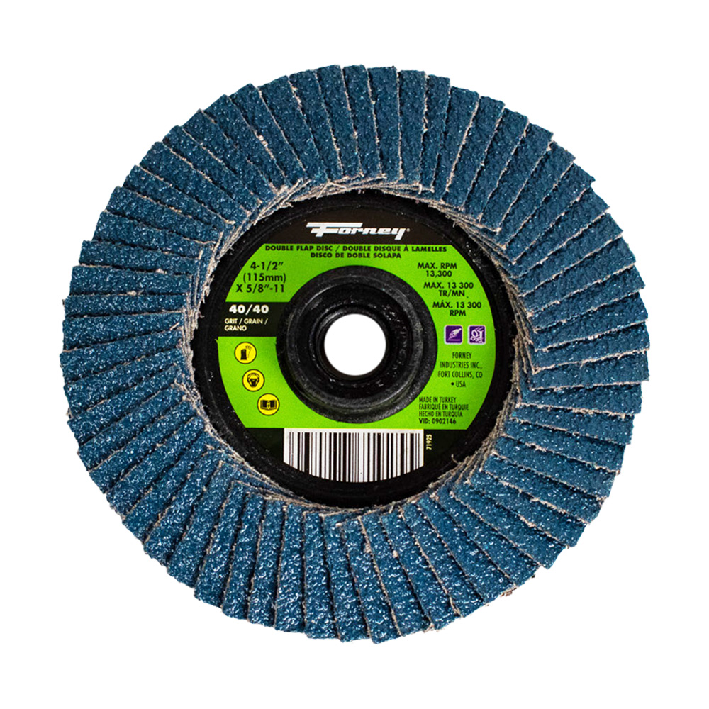 Double Sided Flap Disc, 40/40 Grits, 4-1/2 in