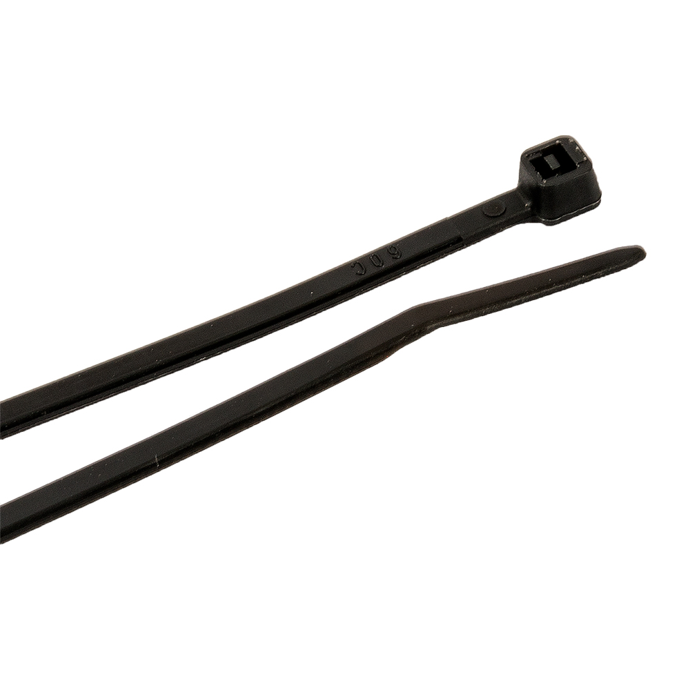 Cable Ties, 8 in Black Ultra Light-Duty, 100-Pack  