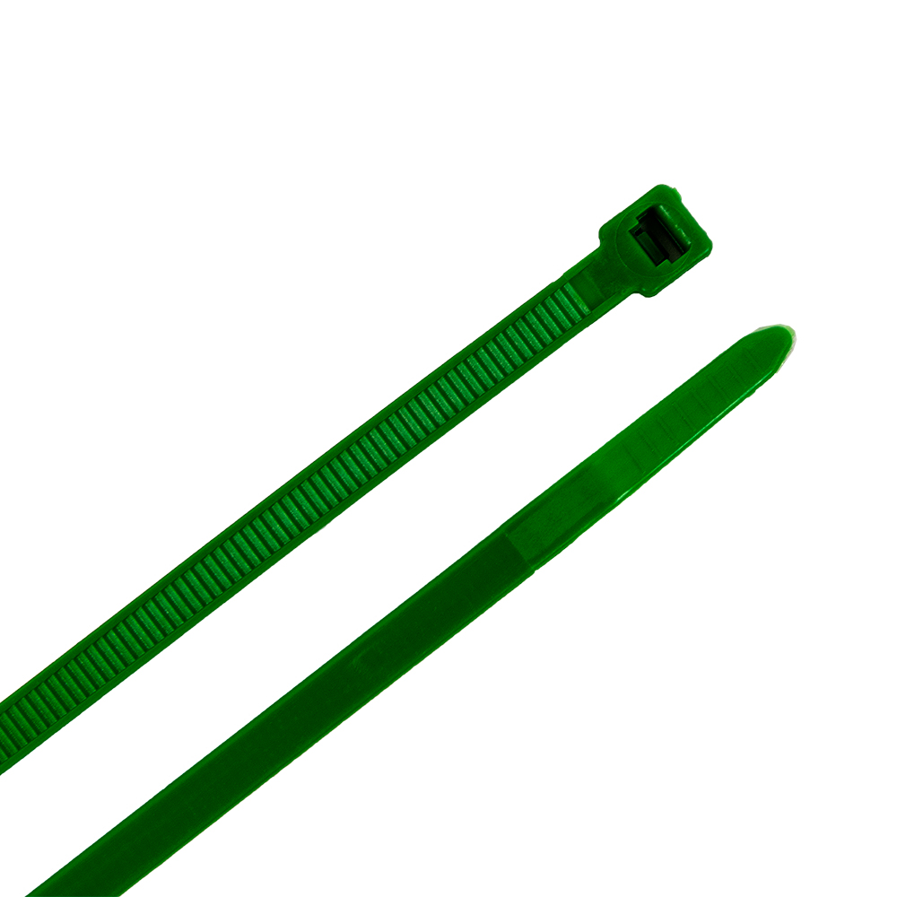 Cable Ties, 8 in Green Standard Duty, 100-Pack