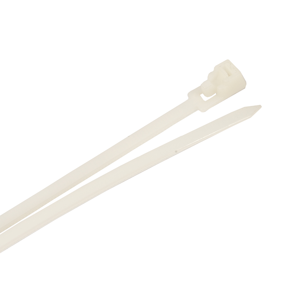 Cable Ties, 11 in Natural Releasable Standard Duty, 25-Pack