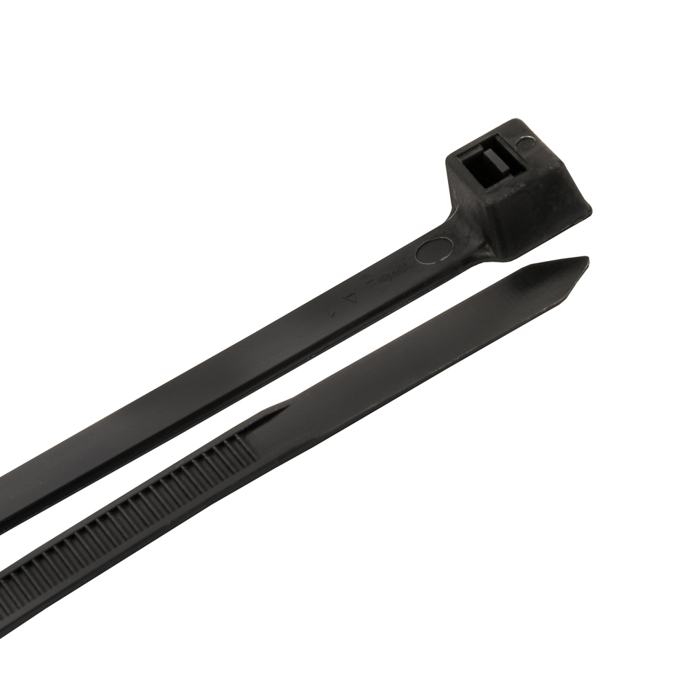 Cable Ties, 14-1/2 in Black Heavy-Duty, 100-Pack