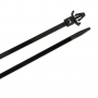 Cable Ties, 6 in Black Arrowhead Push Mounts, 25-Pack