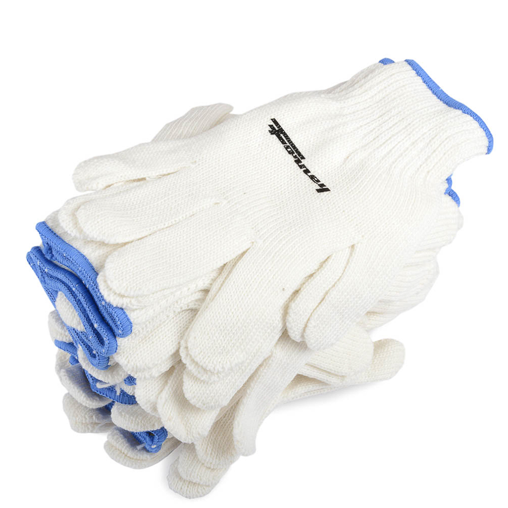 String Knit Gloves, 12-Pack (Size L)