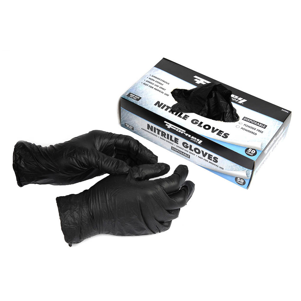Disposable Nitrile Gloves (Size L), 50 Count