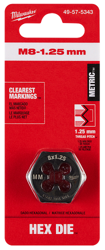 M8-1.25 MM HEX DIE