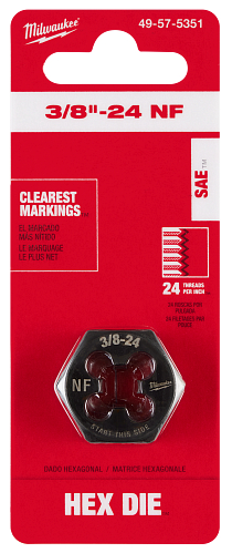 3/8-24 NF HEX DIE
