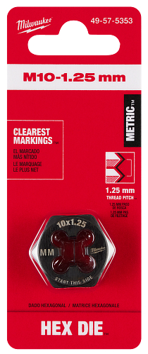 M10-1.25MM 1IN HEX DIE