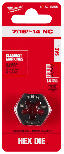 7/16-14 NC 1IN HEX DIE