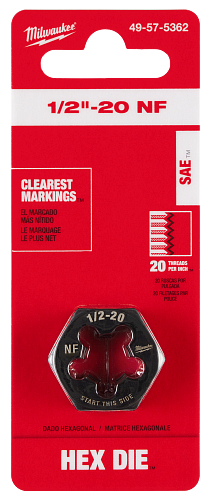 1/2-20 NF 1IN HEX DIE