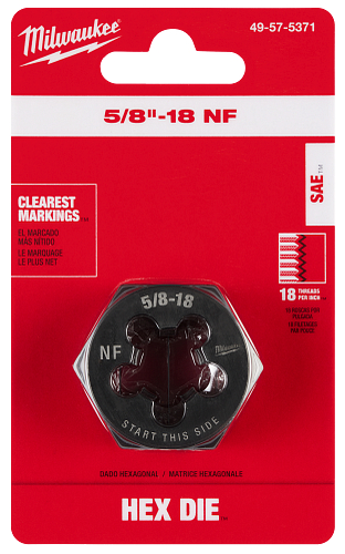 5/8-18 NF 1-7/16IN HEX DIE
