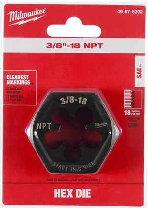 3/8-18 NPT 2-1/6IN HEX DIE