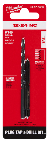12-24 NC PLUG TAP & #16 DRILL BIT