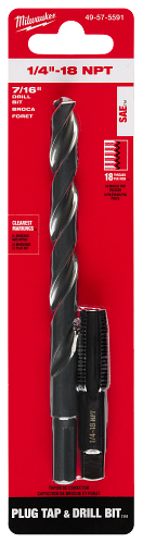1/4-18 NPT PLUG TAP & 7/16 DRILL BIT