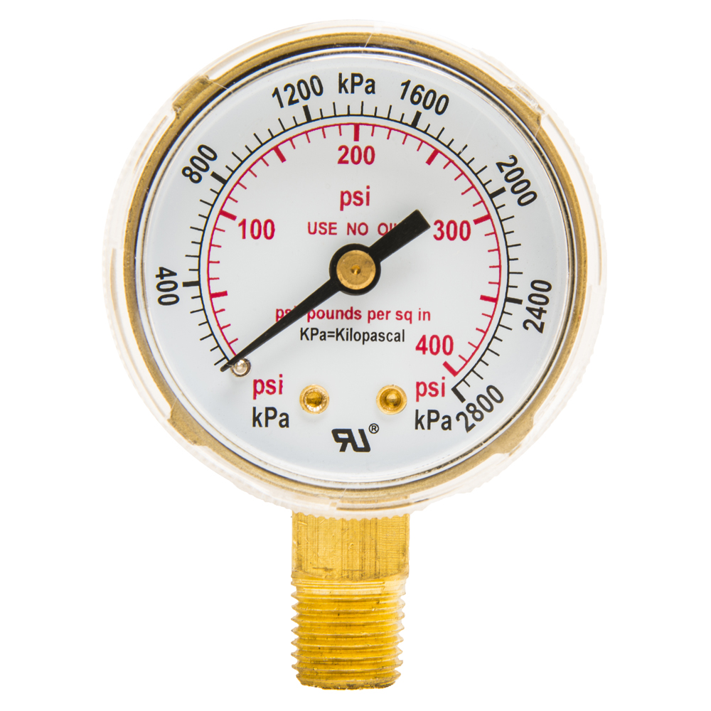 Regulator Gauge, 2 in, 0-400 PSI