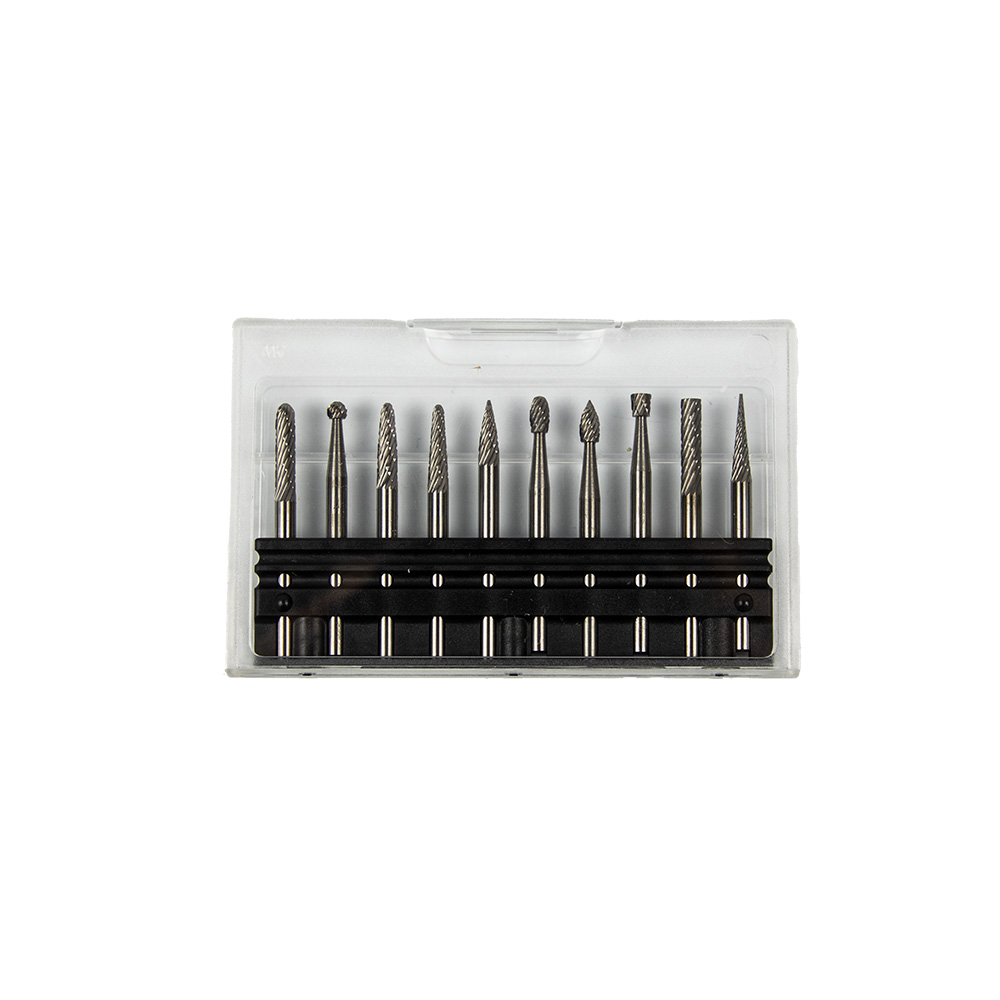 Forney Tungsten Carbide Burr Set, 10-Piece, 1/8 in Shank