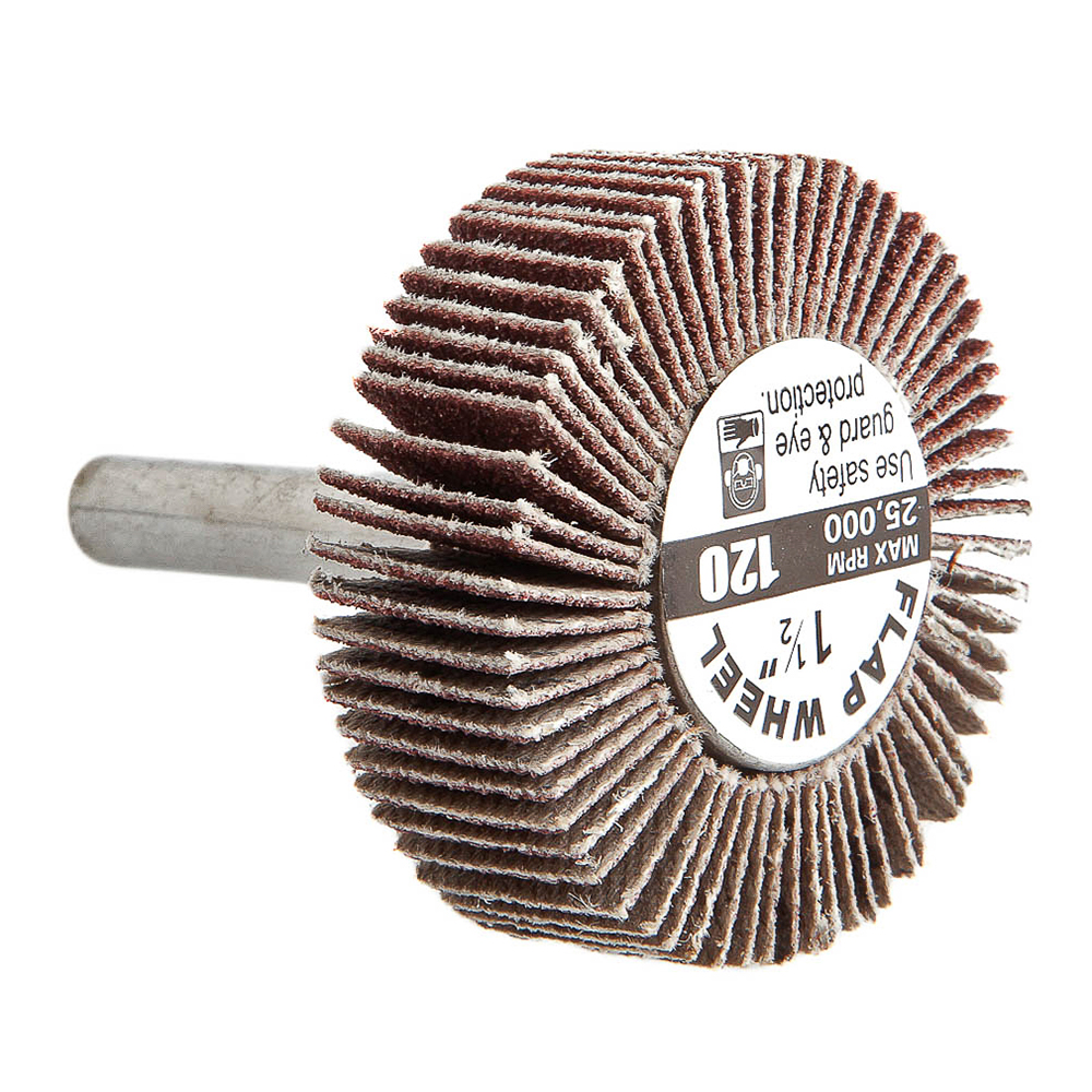 Flap Wheel, Shank Mounted, 1-1/2 in x 1/2 in