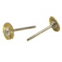 Wheel Brush Set, Brass, 3/4 in with 3/32 in Shaft, 2-Piece