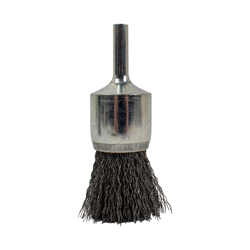 End Brush, Crimped, 1 in x .008 in x 1/4 in Rounded Shank