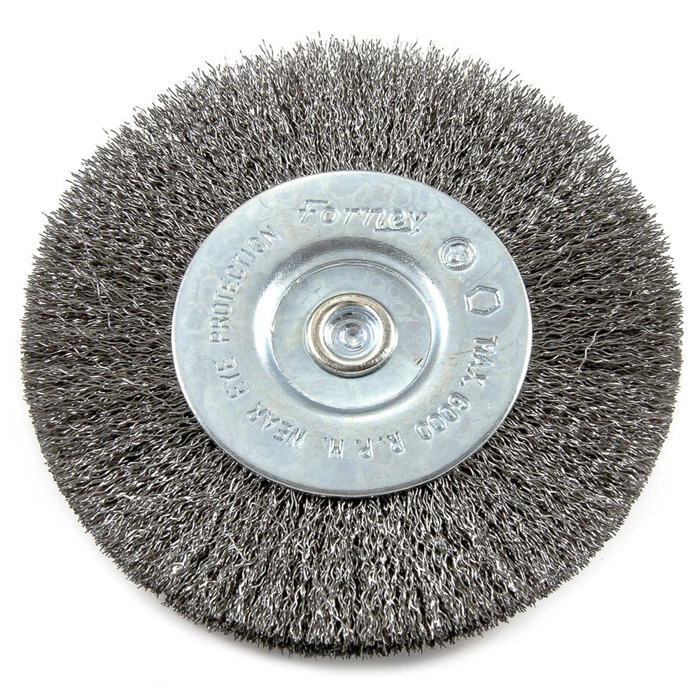 Wire Wheel, Crimped, 4 in x .008 in x 1/4 in Hex Shank
