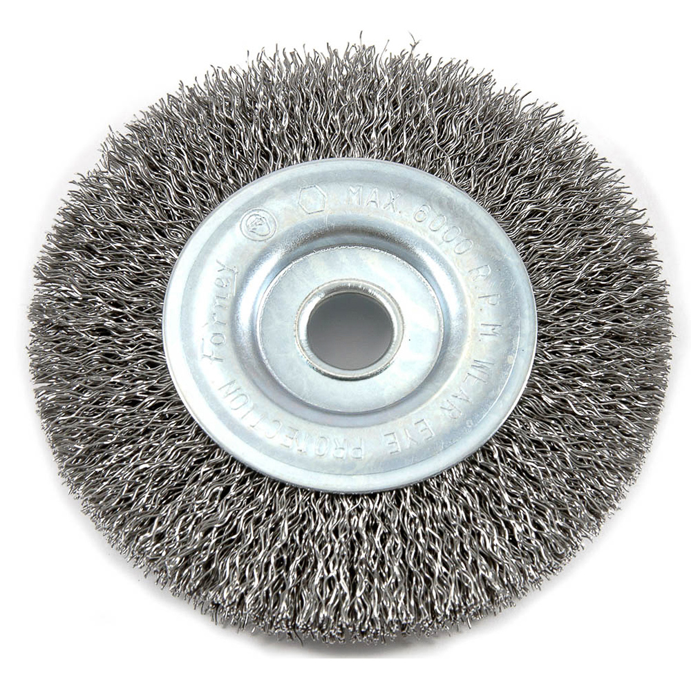 Wire Wheel, Crimped, 4 in x .012 in x 1/2 in Arbor