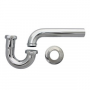 1-1/4 Inch O.D., Chrome Plated Brass, Lavatory Wall Drain P-Trap