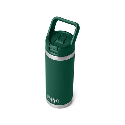 Yeti Rambler 18oz Water Bottle with Color-matched Straw Cap - Black Forest Green