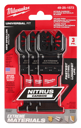 NITRUS CARBIDE Extreme Materials Universal Fit OPEN-LOK Multi-Tool Blade 3pk