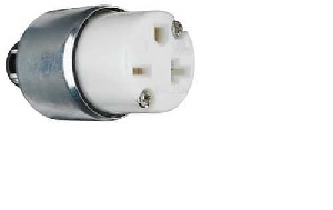 Legrand PS620CACC20 Armored Connector, 2 -Pole, 20 A, 250 V, NEMA: NEMA 6-20R, Yellow