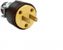 Legrand 111MCCC10 Electrical Connector, 2 -Pole, 15 A, 125 V, Male, NEMA: NEMA 1-15P, Black