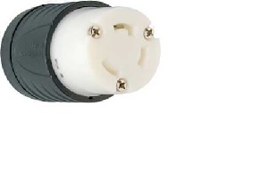 Legrand Turnlok L530CCCV3 Locking Connector, 2 -Pole, 30 A, 125 V, IP20, NEMA: NEMA L5-30R, Black/Wh