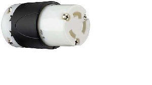 Legrand Turnlok L630CCCV3 Locking Connector, 2 -Pole, 30 A, 250 V, IP20, NEMA: NEMA L6-30R, Black/Wh